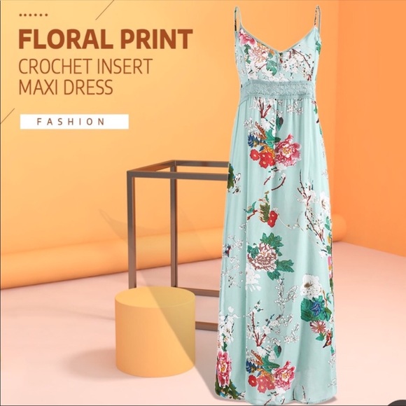 👗LAST ONE👗 MINT FLORAL MAXI DRESS - Picture 4 of 7